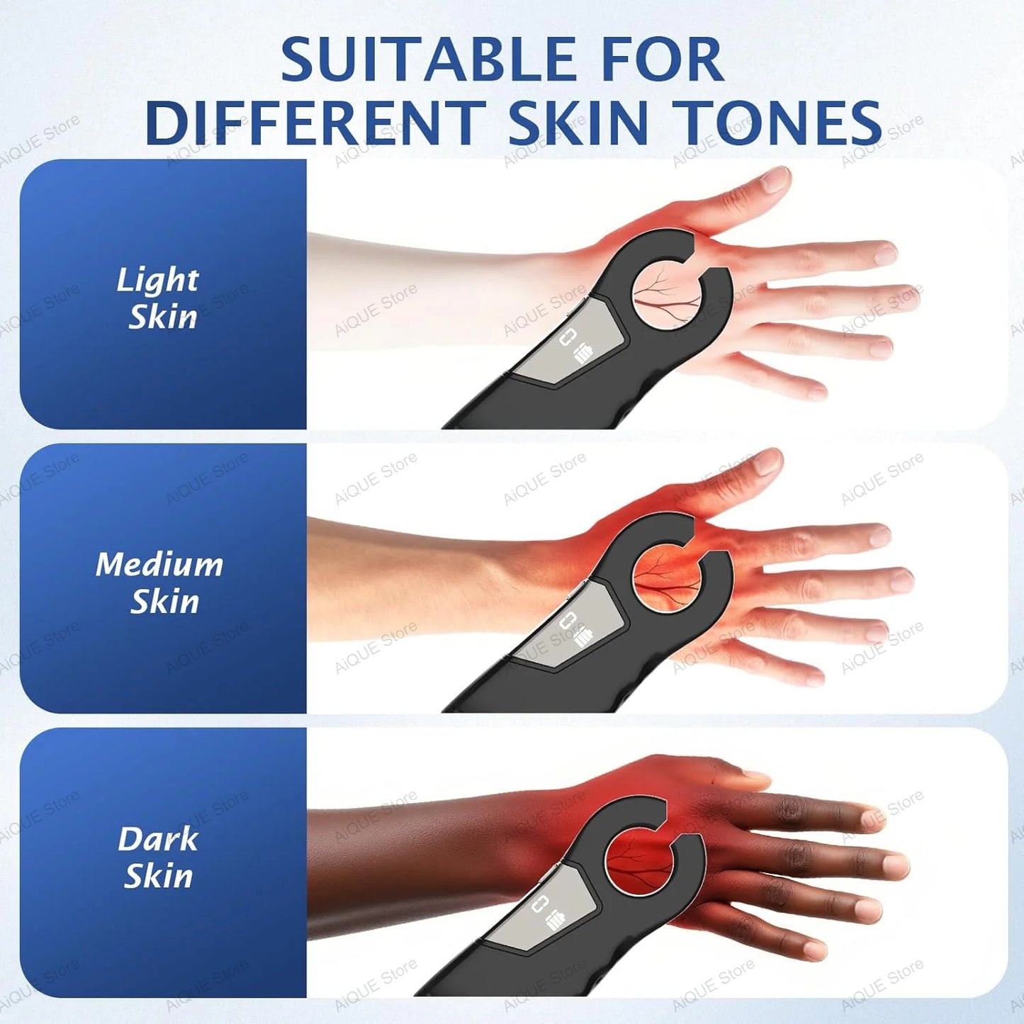 AiQUE Vein Locator with Storage Case Portable Medical Vein Finder Machine Nurse Injection Helper Handheld Emergency Vein Viewer