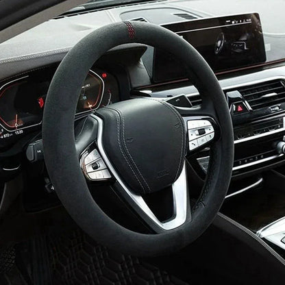 Universal Cowhide Suede Steering Wheel Cover 37–38cm - Urbizia