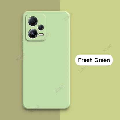 Luxury Double Liner Phone Case for Xiaomi POCO X5 Pro 5G Square Liquid Silicone Back Cover POCOX5 X5Pro 360 Soft Shockproof Bags
