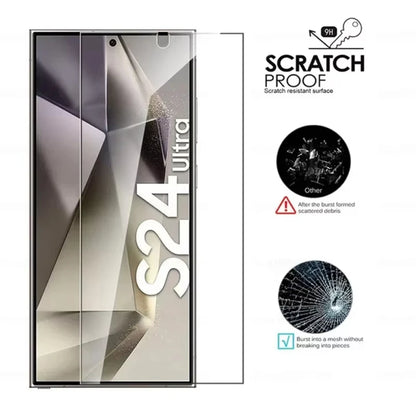 NNBILI 4PCS Full Cover Tempered Glass For Samsung Galaxy S24 S25 S26 Ultra S26 Fingerprint Screen Protector Protective HD Glass