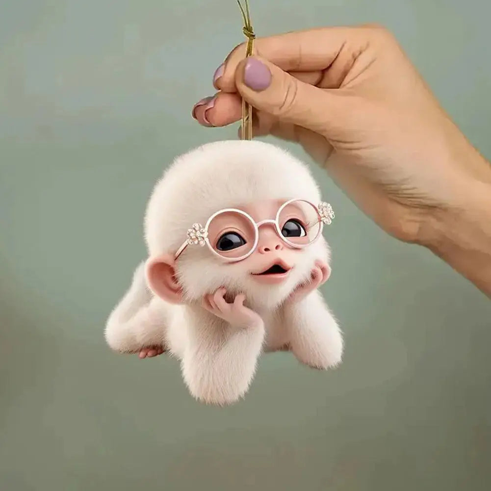 2D Acrylic Monkey Pendant Personalized Decor Pendant Christmas Monkey Pendant Acrylic Ornament For Car Cartoon Xmas Tree Decor