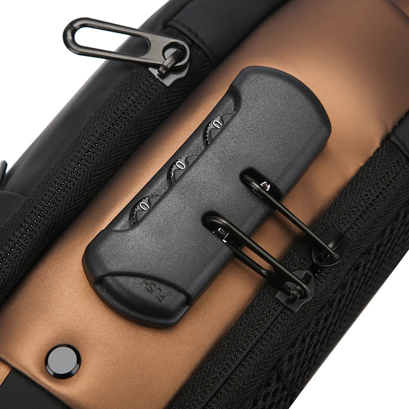 Men Anti Theft Chest Bag Shoulder USB Charging Crossbody Package School Short Trip Messengers Gym Men's Sling Sports Pack