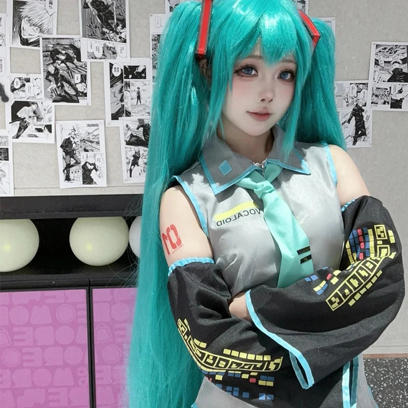 Hatsune Miku Anime Cosplay Costume – JK Skirt Uniform with Wig & Accessories for Halloween