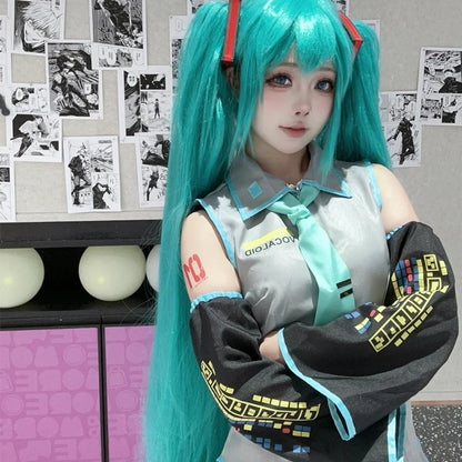 Hatsune Miku Anime Cosplay Costume – JK Skirt Uniform with Wig & Accessories for Halloween