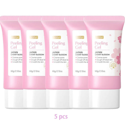 Sakura Exfoliating Gel Face Body Scrub Deep Cleansing Pores Gentle Peel For Blackhead Remove Smooth Brightening Skin 60g