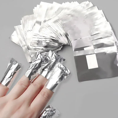 100Pcs Bag Aluminium Foil Nail Art Soak Off Polish Nail Removal Wraps Towel Gel  Remover Manicure Tool