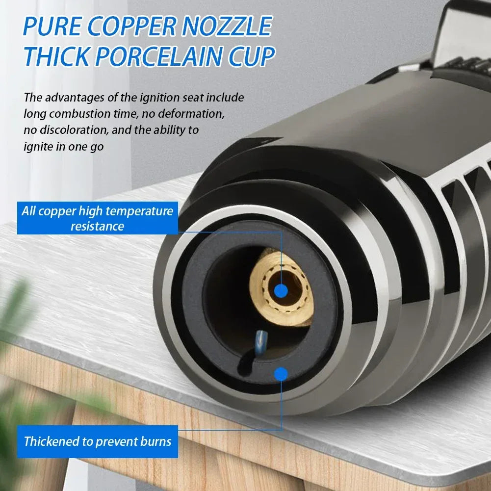 Torch Lighters Straight Jet-Flame Butane Lighter 18cm Portable Brightfire with Lock for Camping BBQ Cooking - Urbizia