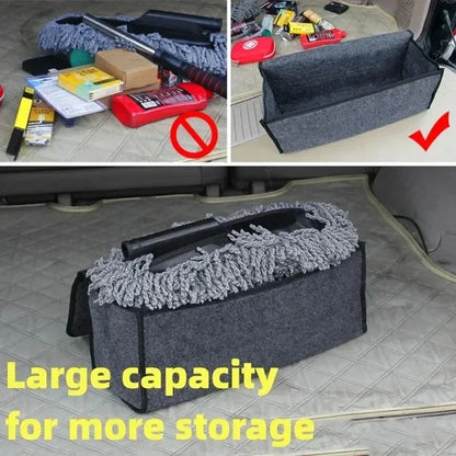 Gray Black Anti Slip Car Trunk Organizer Bag Multi Compartment Soft Felt Storage Box for Boot Tools & Auto Accessories - Urbizia