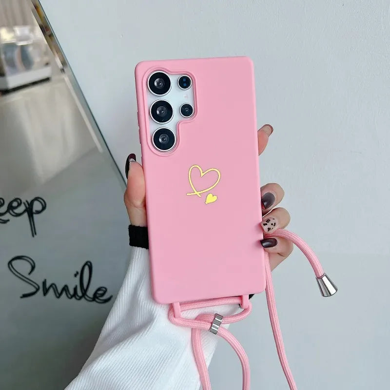 Candy Color Crossbody Lanyard Shockproof Phone Case