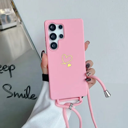Candy Color Crossbody Lanyard Shockproof Phone Case