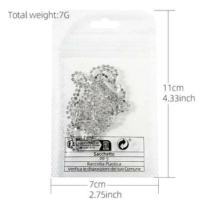 100/50cm Long Luxury Crystal Chain Nail Charms 1.5/2mm Shinying Clear/AB Diamond Nail Art Metal Steel French Manicure Crystal