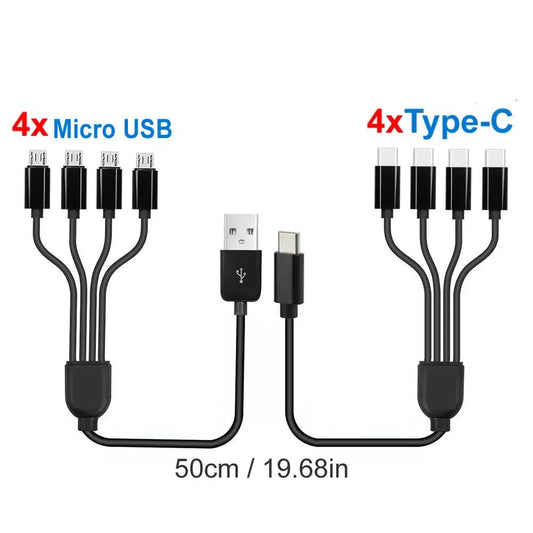 4-in-1 USB Charging Cable Multi Port Splitter