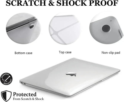 Crystal Clear MacBook Hard Case Cover 13–16 Inch Protective Shell