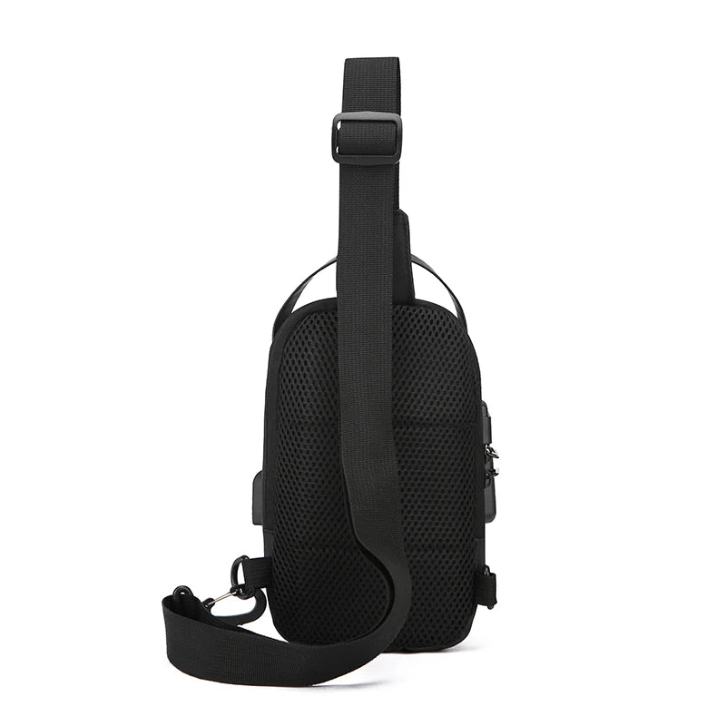 Men Anti Theft Chest Bag Shoulder USB Charging Crossbody Package School Short Trip Messengers Gym Men's Sling Sports Pack