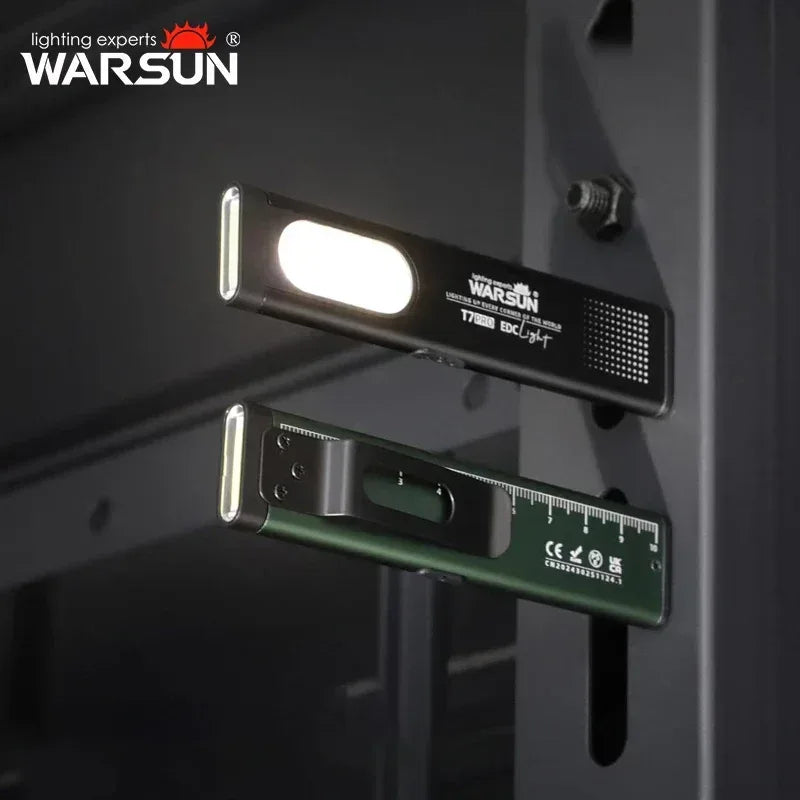 WARSUN T7 LED Torch Portable Mini Flashlight 800LM Rechargeable Pocket Light Magnetic Base Clip Work Light Hiking Fishing EDC - Urbizia