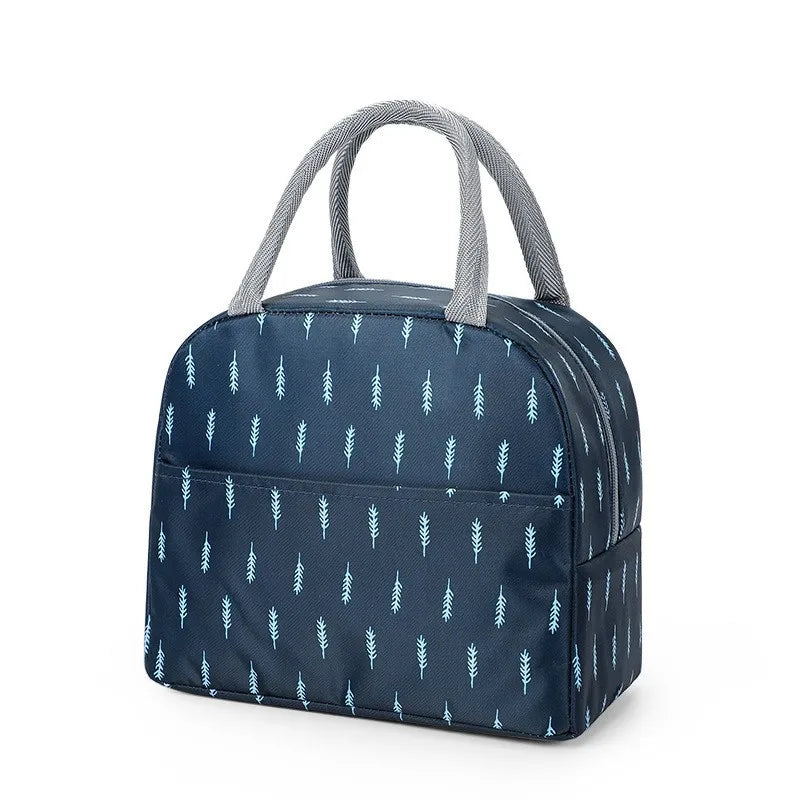 Japanese Style Fresh Student Lunch Bag Insulated Meal Container Carrier for Office Workers Handheld Thermal Bento Bag