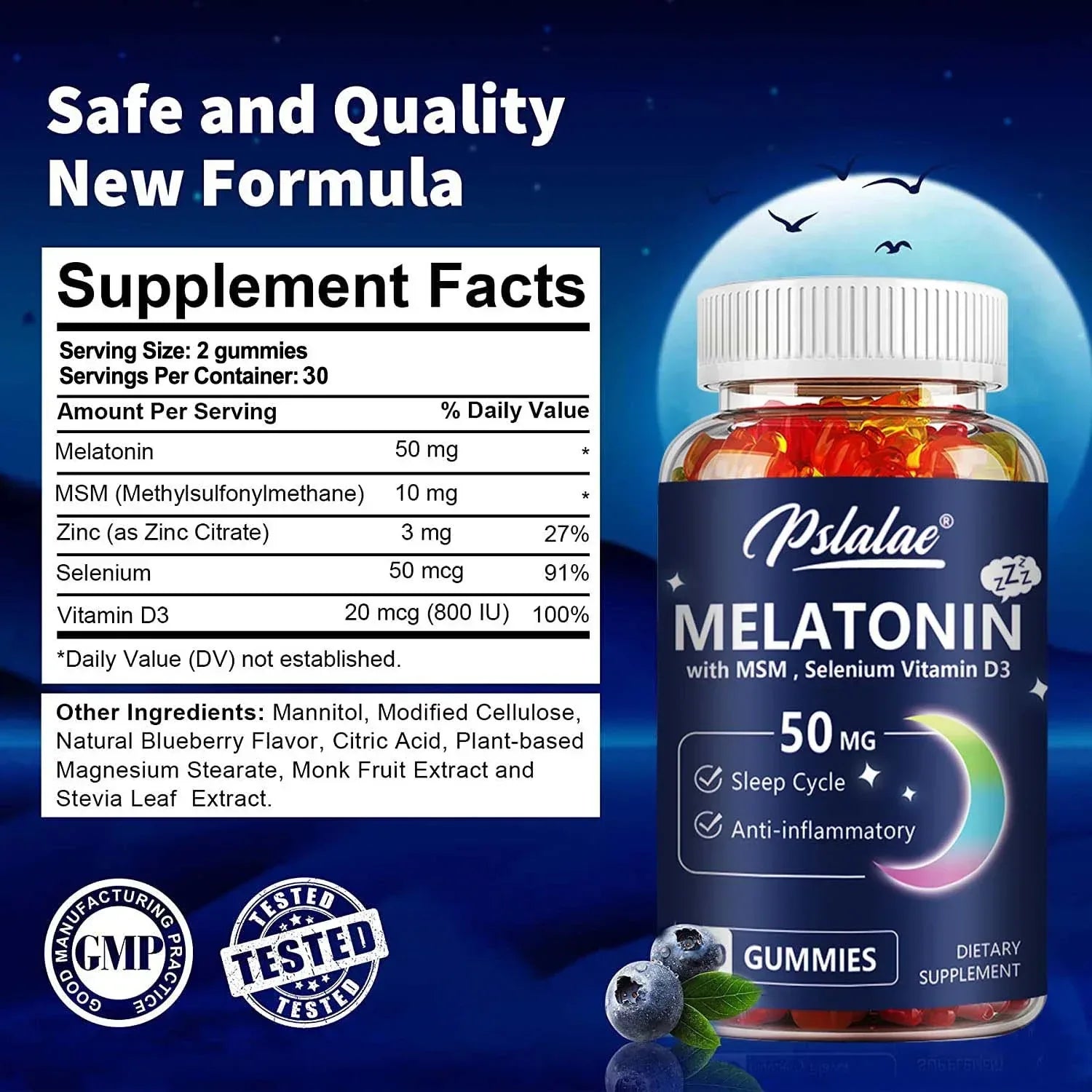 Melatonin Gummies - Sleep Aid, Improve Sleep Quality and Support Deep Sleep - 60 Gummies - Urbizia