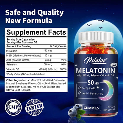 Melatonin Gummies - Sleep Aid, Improve Sleep Quality and Support Deep Sleep - 60 Gummies - Urbizia