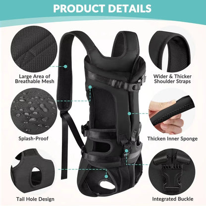 Dogs Carrier Backpack Thickened Sponge Pet Front Dog Carrier Backpacks Outdoor Portable Adjustable Hands Free Dog Backpack - Urbizia