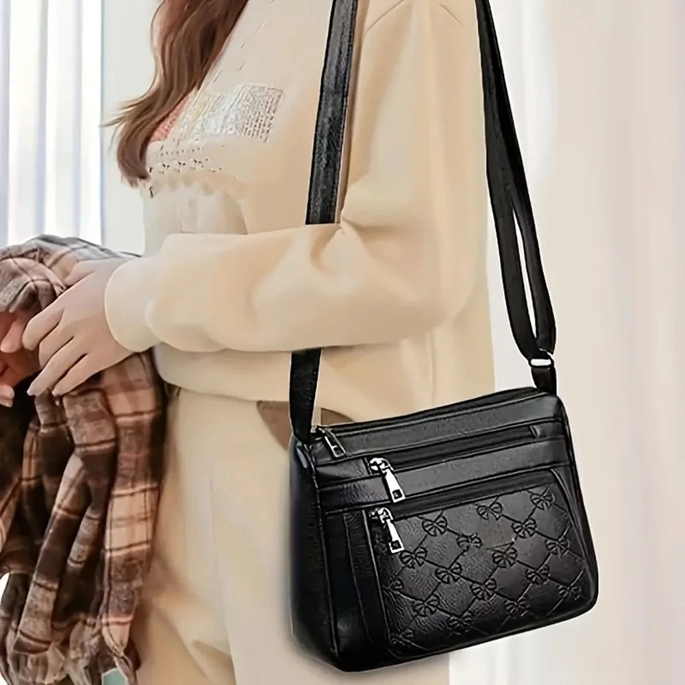 Women's Embossed PU Leather Crossbody Shoulder Bag