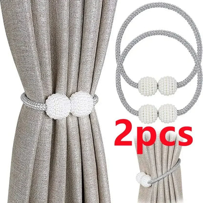 4/2Pcs Pearl Magnetic Curtain Clip Curtain Holders Tie Back Buckle Clips Hanging Ball Buckle Tie Back Curtain Decor Accessorie