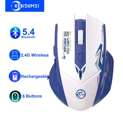 Bluetooth 5.4 Mouse Dual-Mode 2.4G Wireless Mouse 6 Buttons Gaming Mouse Office Silent Mice Rechargeable Mouse For PC Laptop