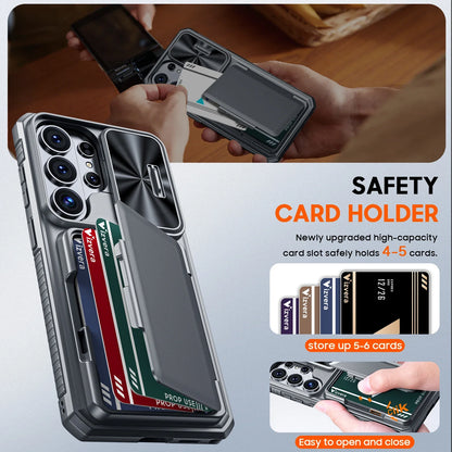 For Galaxy S26 Ultra Case Wallet-Full Body Protective with Card Holder(4 Cards) Camera Cover & Kickstand for Women & Men-Gray