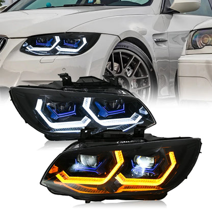 KuerLED Headlight Assembly For BMW 3 Series 2011 2012 2013 E92 E93 LCI 328i 325i 335i HID Xenon Lamp  Upgraded Front Light