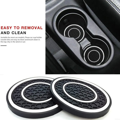 New 2-piece Anti Slip Mat, Car Coaster, Durable Car Cup Holder, Coaster, Universal, Dust-proof Protection for Car Interior