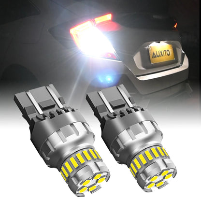 AUXITO 2Pcs T20 7443 LED Tail Bulbs Red W21/5W 7440 W21W LED DRL Brake Light Reverse Backup Lamps 6500K White Super Bright 12V