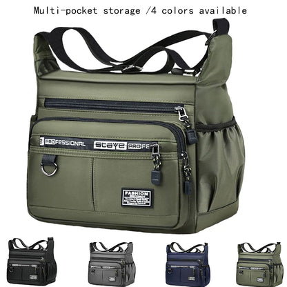 Men Business Crossbody Bag With Multi Layer Pockets Adjustable Shoulder Strap For Work Travel Professional Style