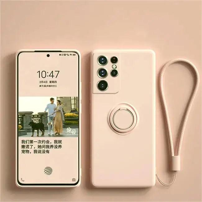 Silicone Ring Holder Kickstand Case for Samsung Galaxy