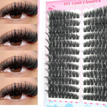 False Eyelashes Natural Wispy Individual Cluster Lashes Easy to Apply Soft & Lightweight Reusable for Daily Makeup