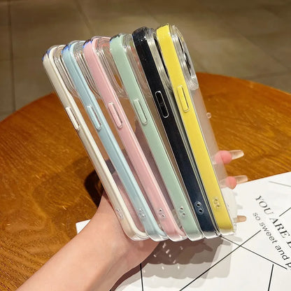 Luxury Crystal Clear Acrylic Case for IPhone 18 Pro 17 16 15 14 13 Pro Max Candy Color Transparent Shockproof Protection Cover