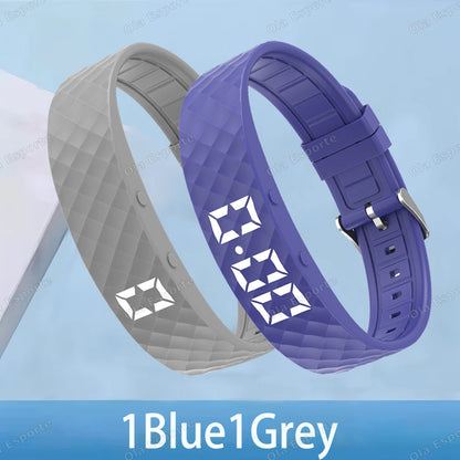2026 Outdoor Smartwatch Sports Bracelet Vibration Alarm Clock Reminder Sleep Monitoring 24 Hours Pedometer Rechargeable Bracelet