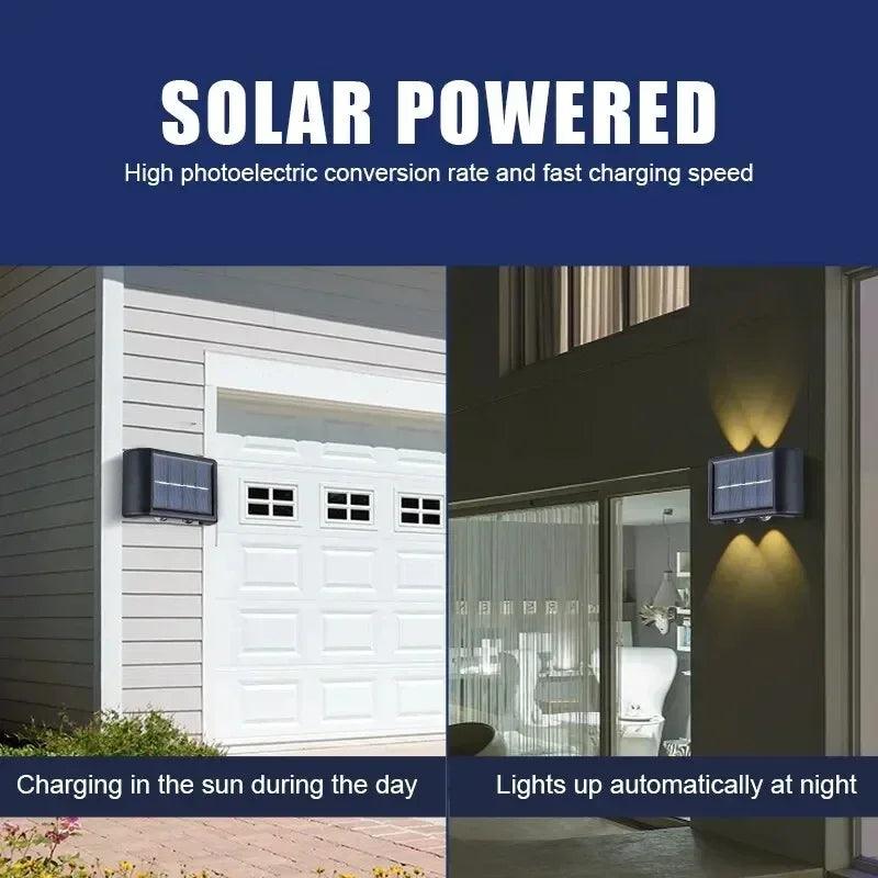 Solar Outdoor Wall Light 12 LED Waterproof Garden Light Courtyard Balustrade Decorative Atmosphere Lamp Down Luminous Solar Lamp