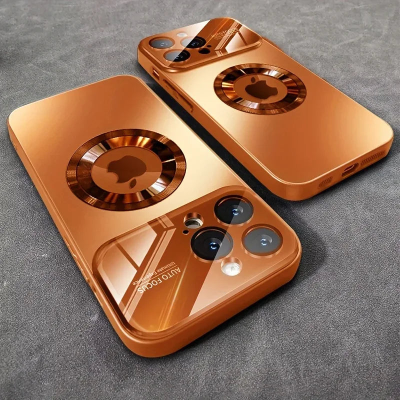 Luxury Glass MagSafe Magnetic iPhone Case Shockproof Cover