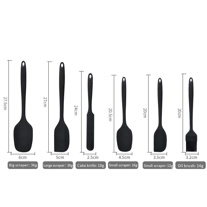 6-Piece Silicone Baking Tool Set – Spatula, Scraper, Oil Brush