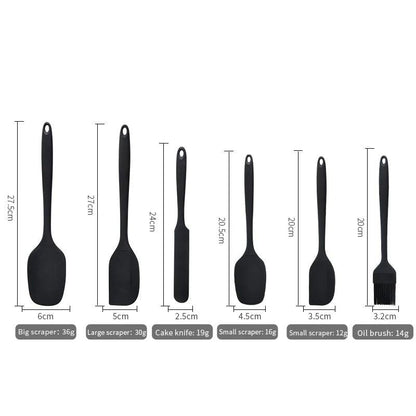 6-Piece Silicone Baking Tool Set – Spatula, Scraper, Oil Brush