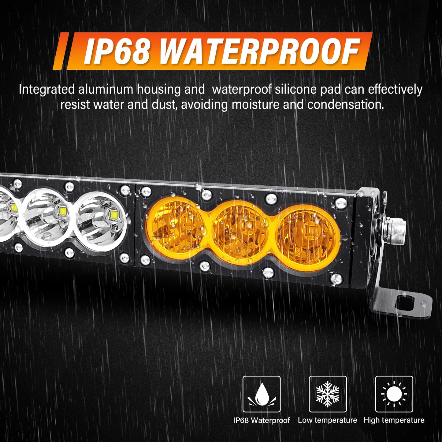 6-54 inch 30-300W LED Bar 4x4 with 12v Wire Harness Kit, LED Light Bar for Offroad Vehicles Trucks ATV, Amber White Fog Light