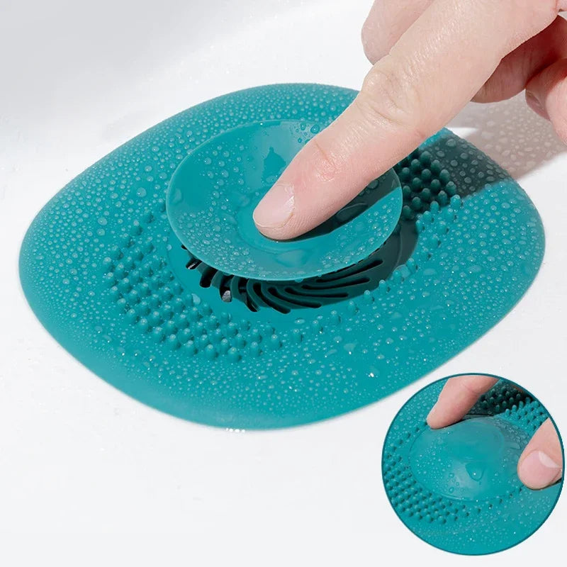 YITAPE 2PCS Silicone Bathroom Hair Catcher Deodorant Floor Drain Cover Anti-Clogging Shower Strainer Kitchen Sink Plug Stopper