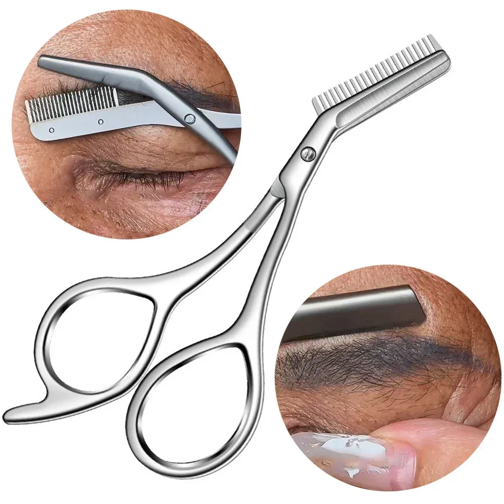 Stainless Steel Eyebrow Trimmer Scissors - Urbizia