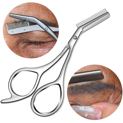 Stainless Steel Eyebrow Trimmer Scissors - Urbizia