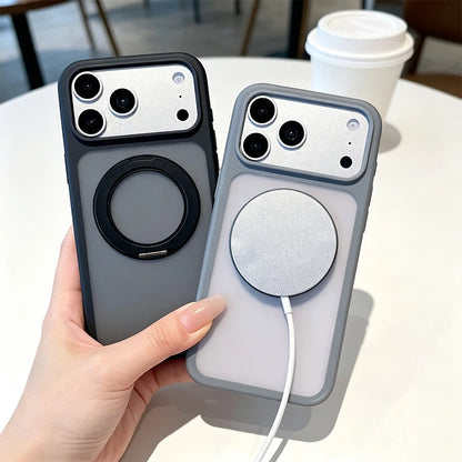 For MagSafe Stand Holder Phone Case Matte Shockproof Cover for iPhone 18 Pro Max 18 Pro 17 Air 16 Plus 15 14 13 12 11 Pro MaxFor MagSafe Stand Holder Phone Case Matte Shockproof Cover for iPhone 18 Pro Max 18 Pro 17 Air 16 Pl
