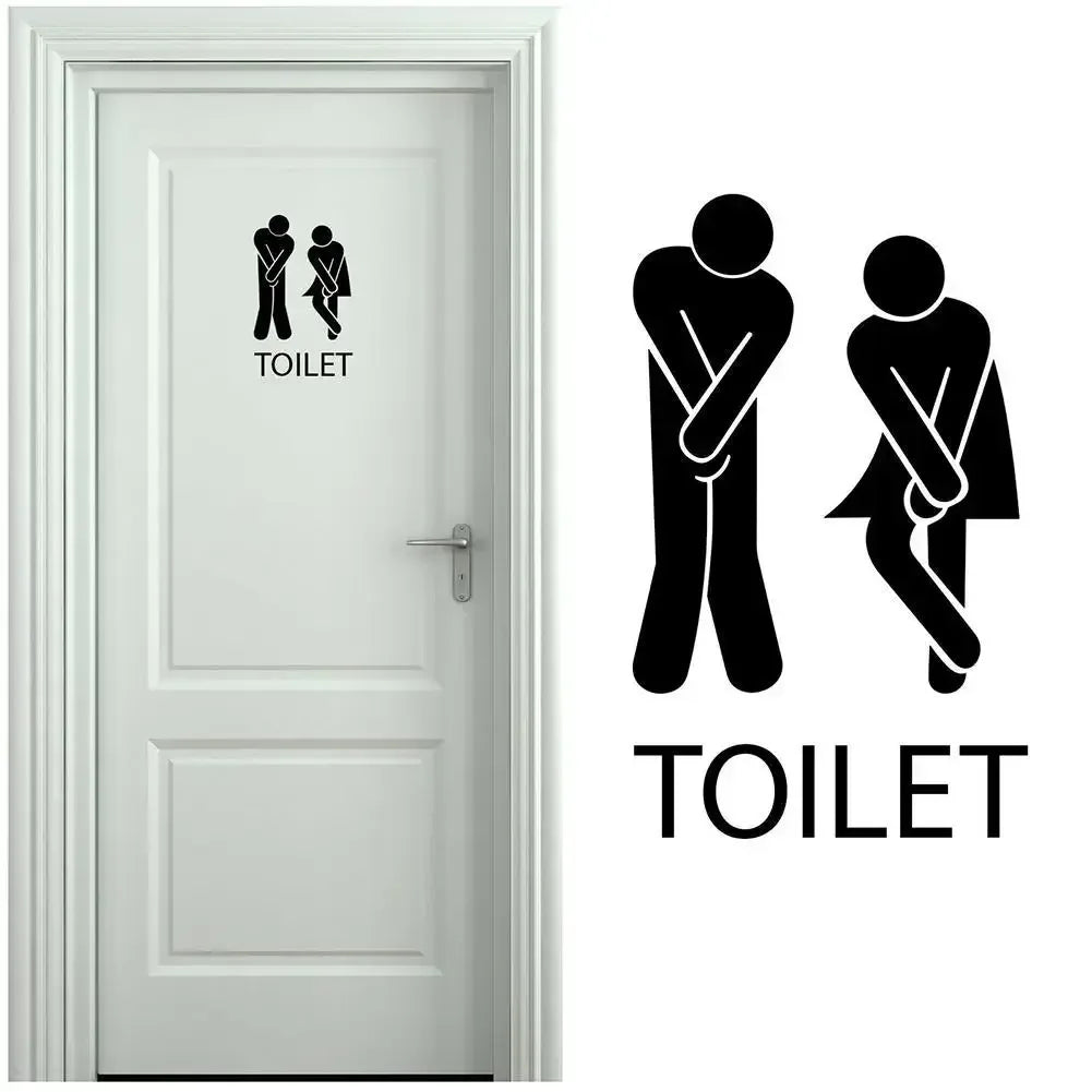 Creative Funny Toilet Wall/Door Stickers Bathroom Decoration Waterproof Decals Vinyl Wallpaper Poster Home Decor The Wall O E0O8 - Urbizia