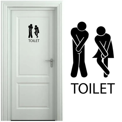 Creative Funny Toilet Wall/Door Stickers Bathroom Decoration Waterproof Decals Vinyl Wallpaper Poster Home Decor The Wall O E0O8 - Urbizia