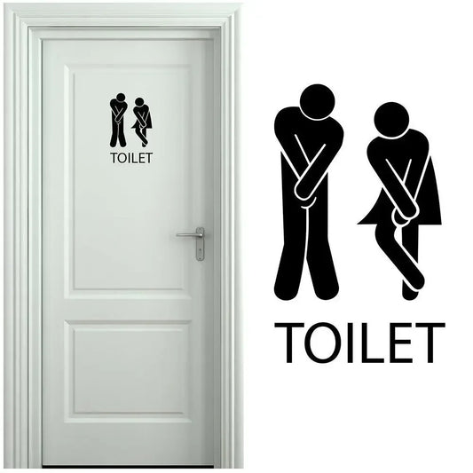 Creative Funny Toilet Wall/Door Stickers Bathroom Decoration Waterproof Decals Vinyl Wallpaper Poster Home Decor The Wall O E0O8 - Urbizia
