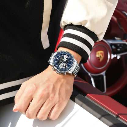 POEDAGAR Electronic Fashion Man Wristwatch Week Date LED Luminous Men Watch Dual Time Display Digital Men's Quartz Watches Reloj