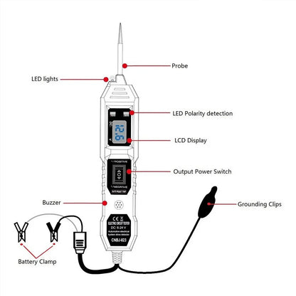Automotive Diagnostic Tool Short Open Circuit Finder Cable Tracker Digital Wire Tracer Car Electrical Circuit Breaker Tester Locator Professional Breakpoint Fault Diagnosis Device for Truck Vehicle Electrical System Repair Ma