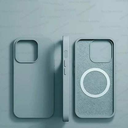 For Magsafe Original Magnetic Cases For iPhone 15 14 13 12 11 Pro Max Plus Wireless Charge Case Liquid Silicone Cover Accessory